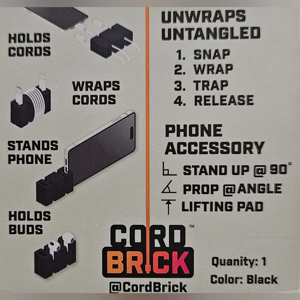(2) CordBricks Weighted Cord Holder Cell Phone Ear Bud Organizer Travel NEW